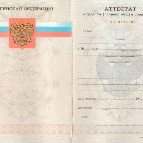 Аттестат 11 классов 2007